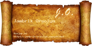 Jambrik Orsolya névjegykártya